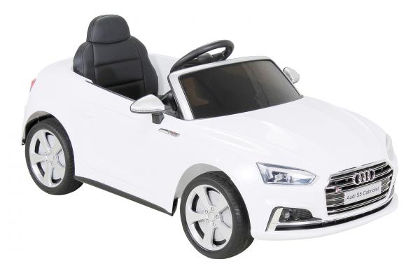 Kinder Elektroauto Audi S5 Cabriolet 2x45 Watt Motor 12V10Ah Batterie Leder Sitz Weiß - Elektro Auto Elektroauto Kinderauto